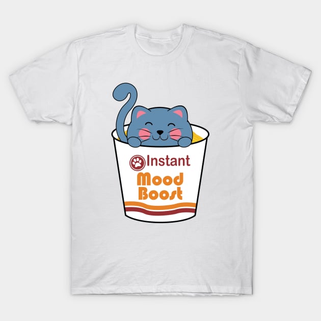 Instant Mood Boost - Kawaii Ramen Cat T-Shirt by KittenMe Designs